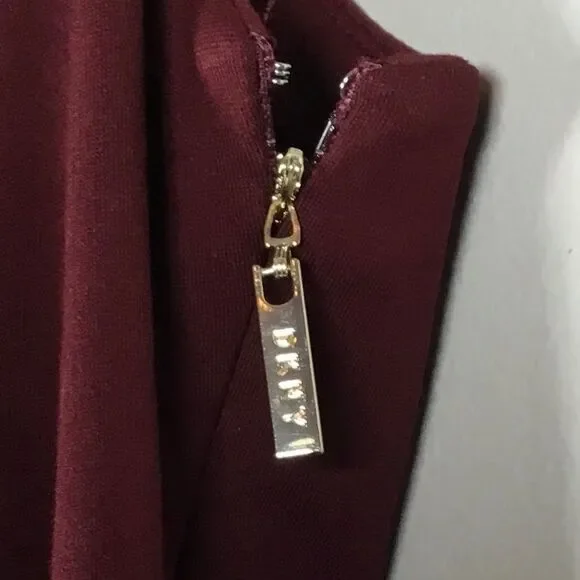 DKNY Burgundy Closet Staple Minimalist Classic Formal Sleeveless Dress Size 4 - Picture 6 of 9